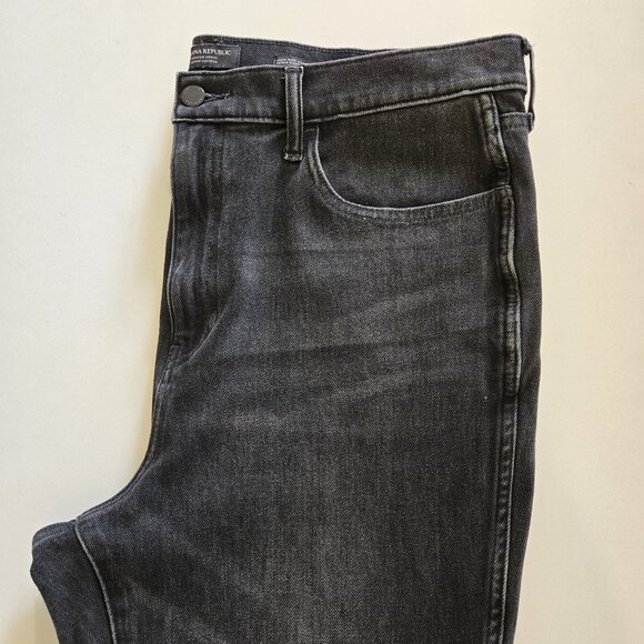 Sz 33 Banana Republic high rise crop boot cut black faded EUC - Picture 11 of 14